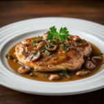 Photo of a chicken marsala dinner